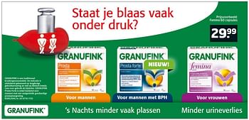 Aanbiedingen Femina 60 capsules - Granufink - Geldig van 17/01/2017 tot 29/01/2017 bij Trekpleister