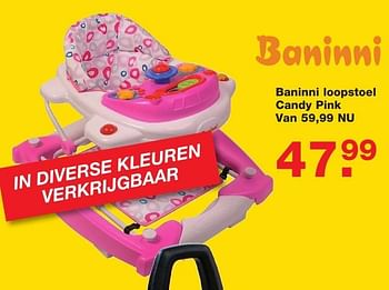 Aanbiedingen Baninni loopstoel candy pink - Baninni - Geldig van 06/01/2017 tot 30/01/2017 bij Baby & Tiener Megastore