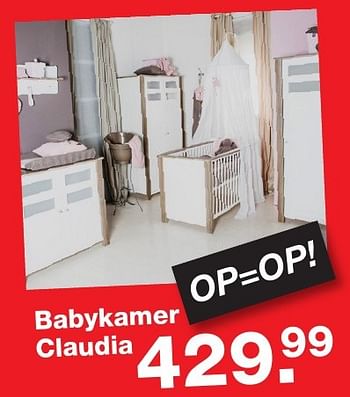 Aanbiedingen Babykamer claudia - Claudia - Geldig van 06/01/2017 tot 30/01/2017 bij Baby & Tiener Megastore