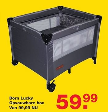 Aanbiedingen Born lucky opvouwbare box - Born Lucky - Geldig van 06/01/2017 tot 30/01/2017 bij Baby & Tiener Megastore
