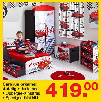 Aanbiedingen Cars juniorkamer 4-delig - Huismerk - Baby &amp; Tiener Megastore - Geldig van 06/01/2017 tot 30/01/2017 bij Baby & Tiener Megastore