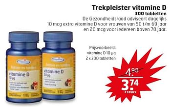 Aanbiedingen Vitamine d 10 µg - Huismerk - Trekpleister - Geldig van 17/01/2017 tot 29/01/2017 bij Trekpleister