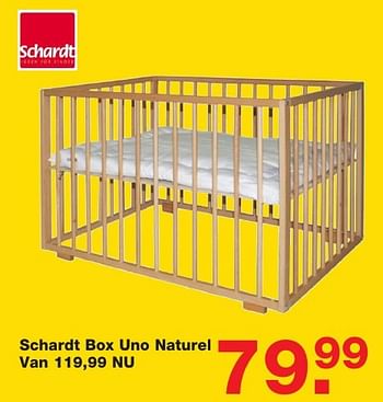 Aanbiedingen Schardt box uno naturel - Schardt - Geldig van 06/01/2017 tot 30/01/2017 bij Baby & Tiener Megastore