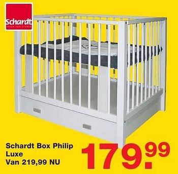 Aanbiedingen Schardt box philip luxe - Schardt - Geldig van 06/01/2017 tot 30/01/2017 bij Baby & Tiener Megastore