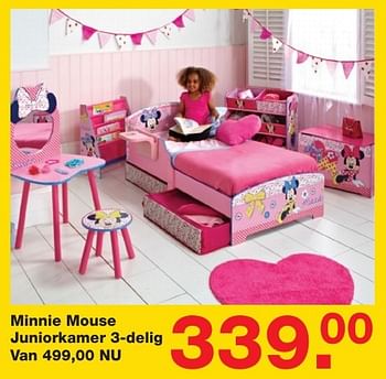 Aanbiedingen Minnie mouse juniorkamer 3-delig - Huismerk - Baby &amp; Tiener Megastore - Geldig van 06/01/2017 tot 30/01/2017 bij Baby & Tiener Megastore