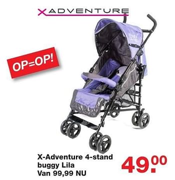 Aanbiedingen X-adventure 4-stand buggy lila - Xadventure - Geldig van 06/01/2017 tot 30/01/2017 bij Baby & Tiener Megastore