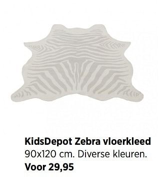 Aanbiedingen Kidsdepot zebra vloerkleed - KidsDepot  - Geldig van 29/12/2016 tot 30/01/2017 bij Babypark