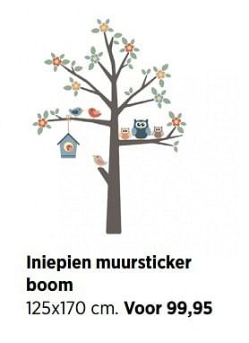 Aanbiedingen Iniepien muursticker boom - Iniepien  - Geldig van 29/12/2016 tot 30/01/2017 bij Babypark