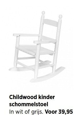 Aanbiedingen Childwood kinder schommelstoel - Child Wood - Geldig van 29/12/2016 tot 30/01/2017 bij Babypark