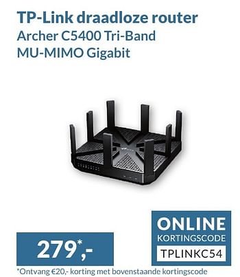 Aanbiedingen Tp-link draadloze router - TP-LINK - Geldig van 01/01/2017 tot 31/01/2017 bij Alternate