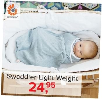 Aanbiedingen Swaddler light weight - ERGObaby - Geldig van 02/01/2017 tot 29/01/2017 bij Baby-Dump