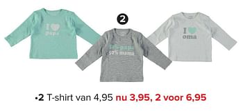 Aanbiedingen T-shirt - Huismerk - Baby-Dump - Geldig van 02/01/2017 tot 29/01/2017 bij Baby-Dump