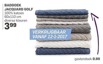Aanbiedingen Baddoek jacquard golf - Huismerk - Action - Geldig van 03/01/2017 tot 31/01/2017 bij Action
