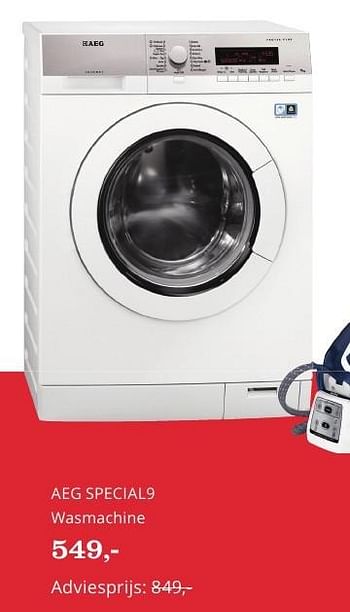 Aanbiedingen Aeg special9 wasmachine - AEG - Geldig van 02/01/2017 tot 31/01/2017 bij Bol
