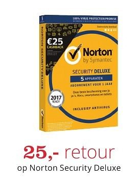 Aanbiedingen Op norton security deluxe - Norton - Geldig van 02/01/2017 tot 31/01/2017 bij Bol