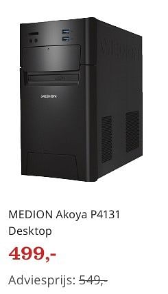 Aanbiedingen Medion akoya p4131 desktop - Medion - Geldig van 02/01/2017 tot 31/01/2017 bij Bol