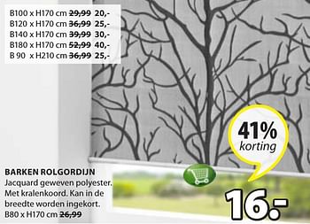Aanbiedingen Barken rolgordijn - Huismerk - Jysk - Geldig van 16/01/2017 tot 29/01/2017 bij Jysk