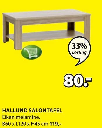 Aanbiedingen Hallund salontafel - Huismerk - Jysk - Geldig van 16/01/2017 tot 29/01/2017 bij Jysk