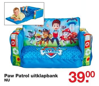 Aanbiedingen Paw patrol uitklapbank - PAW  PATROL - Geldig van 29/01/2017 tot 20/02/2017 bij Baby & Tiener Megastore