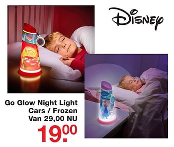 Aanbiedingen Go glow night light cars - frozen - Disney - Geldig van 29/01/2017 tot 20/02/2017 bij Baby & Tiener Megastore