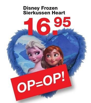 Aanbiedingen Disney frozen sierkussen heart - Disney  Frozen - Geldig van 29/01/2017 tot 20/02/2017 bij Baby & Tiener Megastore
