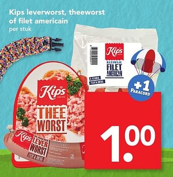 Aanbiedingen Kips leverworst, theeworst of filet americain - Kips - Geldig van 22/01/2017 tot 28/01/2017 bij Deen Supermarkten