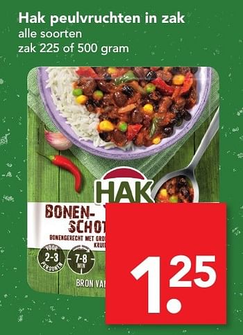 Aanbiedingen Hak peulvruchten in zak - Hak - Geldig van 22/01/2017 tot 28/01/2017 bij Deen Supermarkten