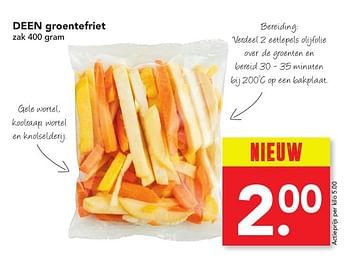 Aanbiedingen Deen groentefriet - Huismerk deen supermarkt - Geldig van 22/01/2017 tot 28/01/2017 bij Deen Supermarkten