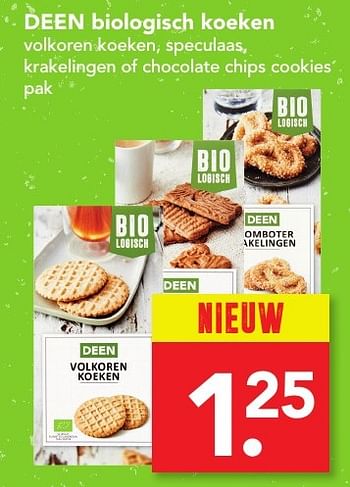 Aanbiedingen Deen biologisch koeken - Huismerk deen supermarkt - Geldig van 22/01/2017 tot 28/01/2017 bij Deen Supermarkten