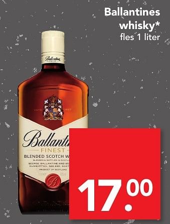 Aanbiedingen Ballantines whisky - Ballantine's - Geldig van 22/01/2017 tot 28/01/2017 bij Deen Supermarkten