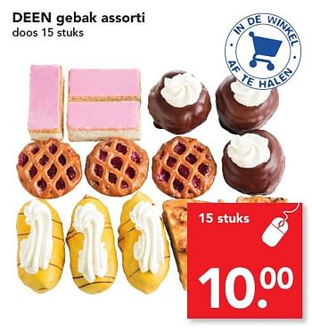 Aanbiedingen Deen gebak assorti - Huismerk deen supermarkt - Geldig van 22/01/2017 tot 28/01/2017 bij Deen Supermarkten