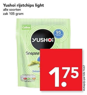 Aanbiedingen Yushoi rijstchips light - Yushoi  - Geldig van 22/01/2017 tot 28/01/2017 bij Deen Supermarkten