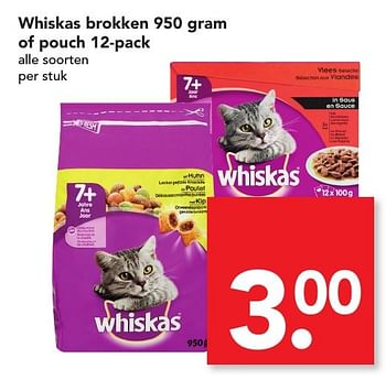 Aanbiedingen Whiskas brokken of pouch - Whiskas - Geldig van 22/01/2017 tot 28/01/2017 bij Deen Supermarkten