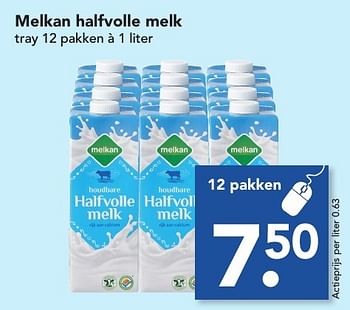 Aanbiedingen Melkan halfvolle melk - Melkan - Geldig van 22/01/2017 tot 28/01/2017 bij Deen Supermarkten