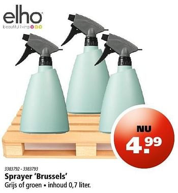 Aanbiedingen Sprayer brussels - Elho - Geldig van 19/01/2017 tot 01/02/2017 bij Marskramer