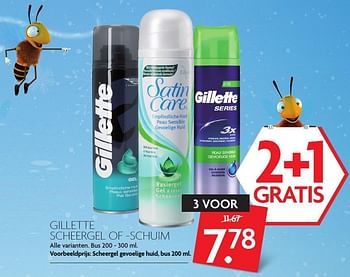 Aanbiedingen Scheergel gevoelige huid - Gillette - Geldig van 22/01/2017 tot 28/01/2017 bij Deka Markt