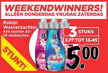 Aanbiedingen Robijn wasverzachter - Robijn - Geldig van 22/01/2017 tot 28/01/2017 bij Vomar