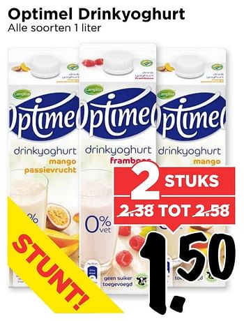 Aanbiedingen Optimel drinkyoghurt - Optimel - Geldig van 22/01/2017 tot 28/01/2017 bij Vomar