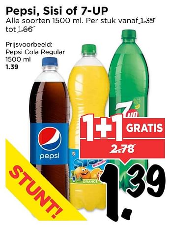 Aanbiedingen Pepsi cola regular - Pepsi - Geldig van 22/01/2017 tot 28/01/2017 bij Vomar