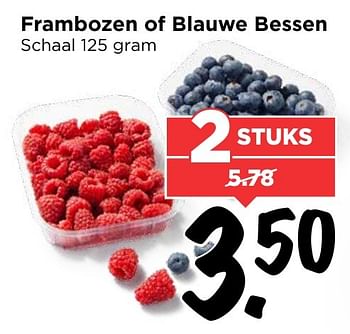 Aanbiedingen Frambozen of blauwe bessen - Huismerk Vomar - Geldig van 22/01/2017 tot 28/01/2017 bij Vomar