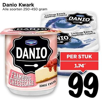 Aanbiedingen Danio kwark - Danone - Geldig van 22/01/2017 tot 28/01/2017 bij Vomar