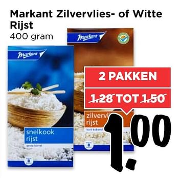 Aanbiedingen Markant zilvervlies- of witte rijst - Markant - Geldig van 22/01/2017 tot 28/01/2017 bij Vomar