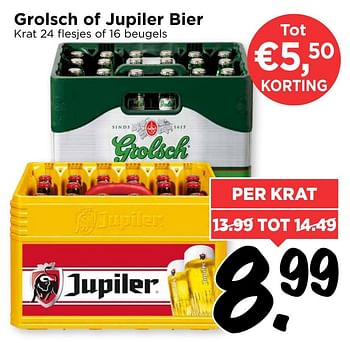 Aanbiedingen Grolsch of jupiler bier - Huismerk Vomar - Geldig van 22/01/2017 tot 28/01/2017 bij Vomar
