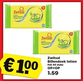 Aanbiedingen Zwitsal billendoek lotion - Zwitsal - Geldig van 22/01/2017 tot 28/01/2017 bij Plus