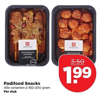 Aanbiedingen Padifood snacks - Padifood - Geldig van 22/01/2017 tot 28/01/2017 bij Plus