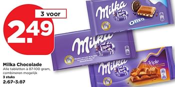 Aanbiedingen Milka chocolade - Milka - Geldig van 22/01/2017 tot 28/01/2017 bij Plus