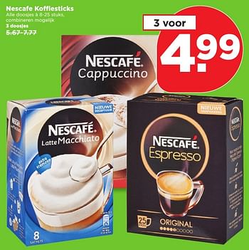 Aanbiedingen Nescafe koffiesticks - Nescafe - Geldig van 22/01/2017 tot 28/01/2017 bij Plus