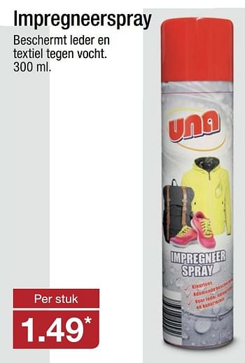 Aanbiedingen Impregneerspray - Una - Geldig van 22/01/2017 tot 29/01/2017 bij Aldi