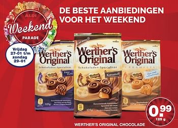 Aanbiedingen Werther`s original chocolade - Werther's Original - Geldig van 22/01/2017 tot 29/01/2017 bij Aldi