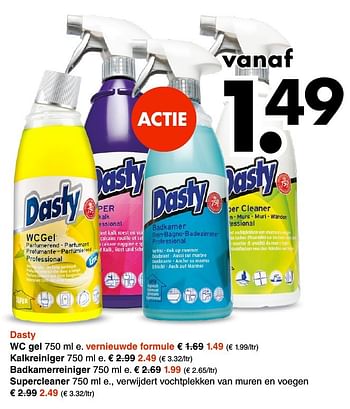 Aanbiedingen Dasty wc gel - Dasty - Geldig van 22/01/2017 tot 11/02/2017 bij Wibra